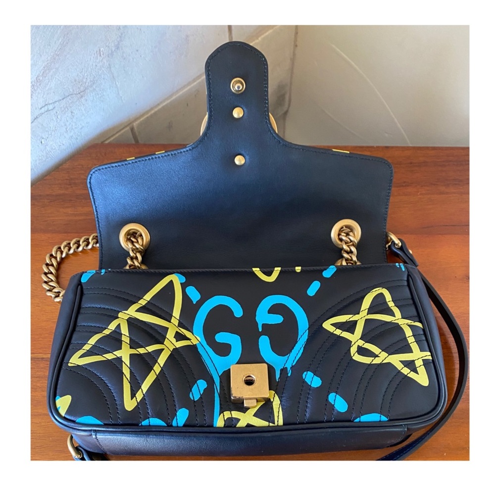 ☺️SOLD☺️AUTHENTIC GUCCI CROSSBODY QUILTED GHOST MARMONT MEDIUM BAG - Picture 5 of 13